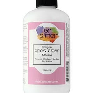 Art Glitter 8oz Art Glitter Designer Adhesive - Waterbased Adhesive - Industrial Strength Glue - Clear Glue - Flexible Adhesive - 33-004