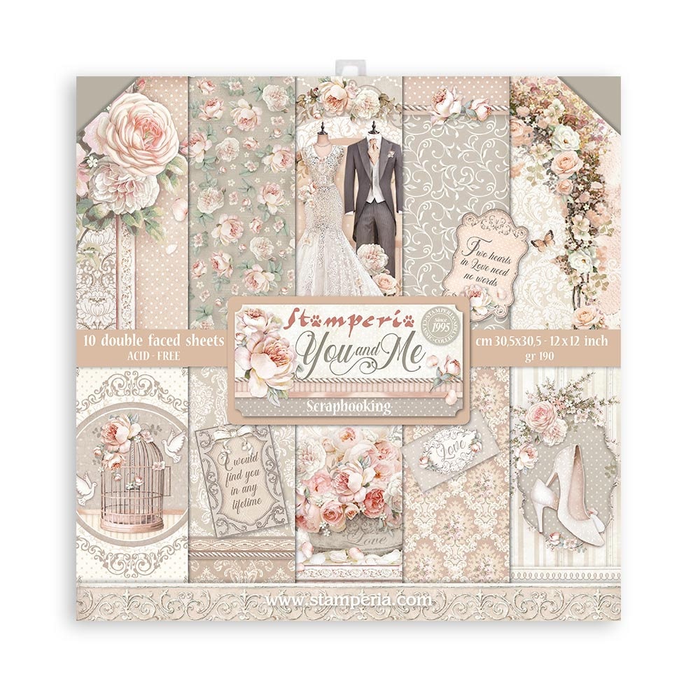 Stamperia 12x12 Wedding Cardstock Double Sided Cardstock 12x12 Cardstock  Wedding Cardstock Scrapbook Cardstock 23-095 