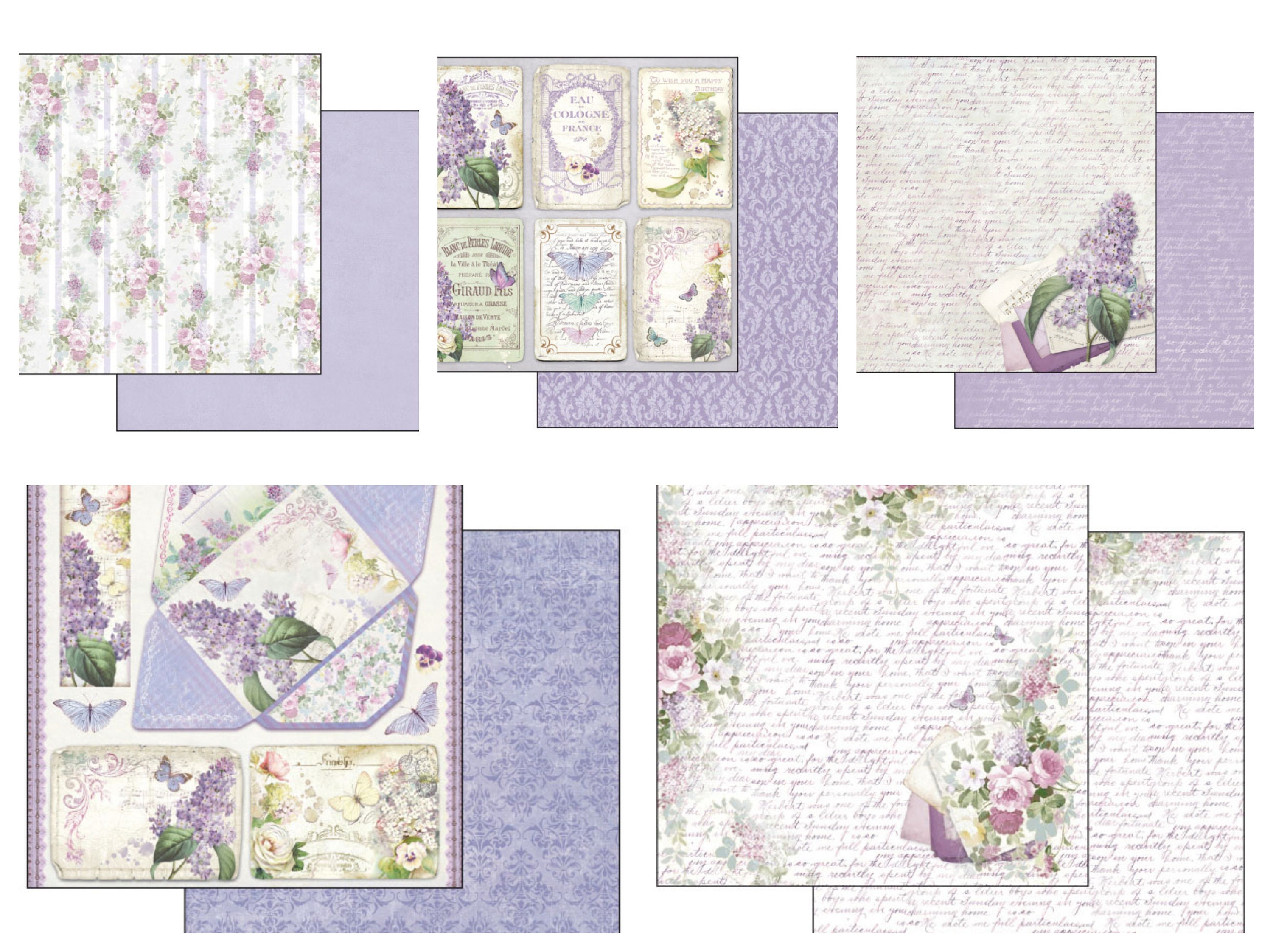 Purple Floral - 12x12 Double-Sided Patterned Paper - Dcwv