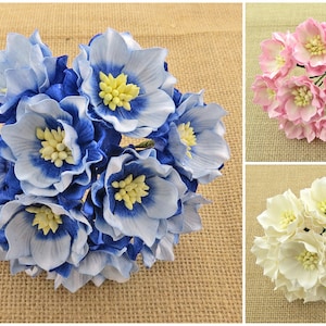 Promlee Flowers 35mm Lotus Flowers 5pk - Paper Flowers - Flower Embellishments - Mulberry Paper Flower - Lotus - Lotus Flowers