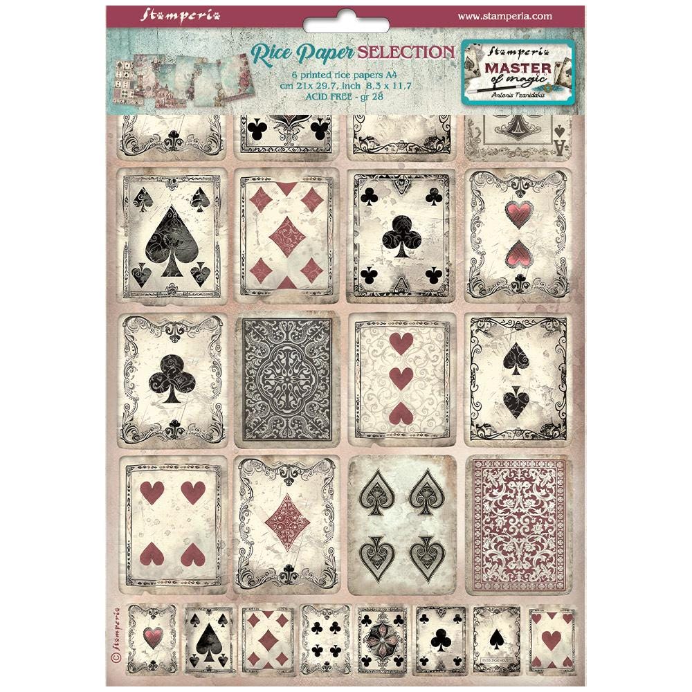 Stamperia A4 Master of Magic 6pk Rice Paper - Decoupage Rice Paper - Magic Collection - Stamperia Master of Magic - 23-2021