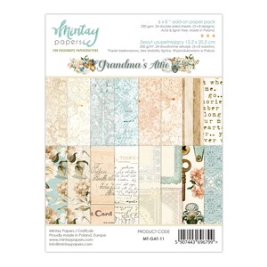 Mintay 6x8 Grandma's Attic Paper Pad - Double Sided Paper - 6x8 Paper - Card Stock Paper - Grandma's Attic Collection - 27-207 - LAST CHANCE