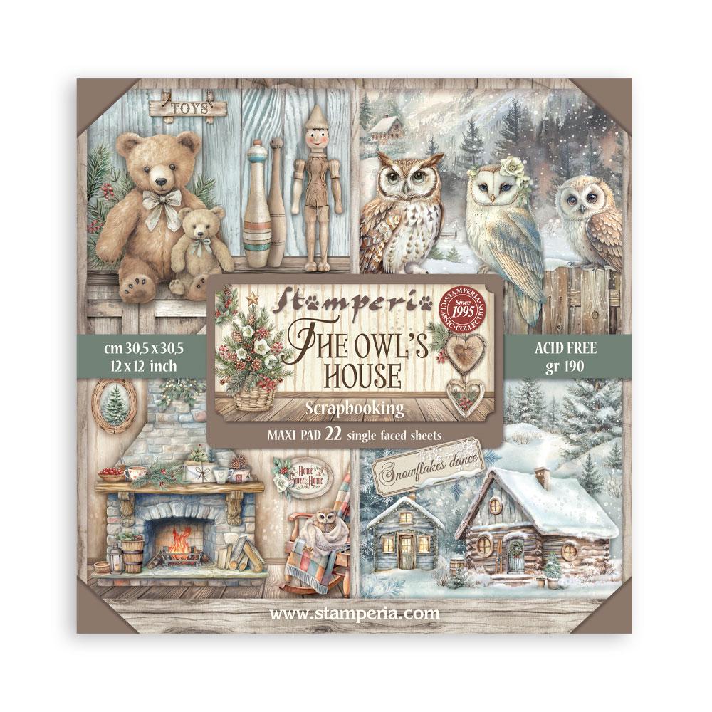 Stamperia XL 12x12 The Owl's House 22 Sheets - Single Sided Cardstock - 12x12 Cardstock - Owls H