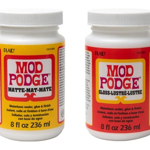 Plaid Mod Podge - 8oz Mod Podge - Matte Mod Podge - Gloss Mod Podge - Waterbase Sealer - Waterbase Glue - Waterbase Finish