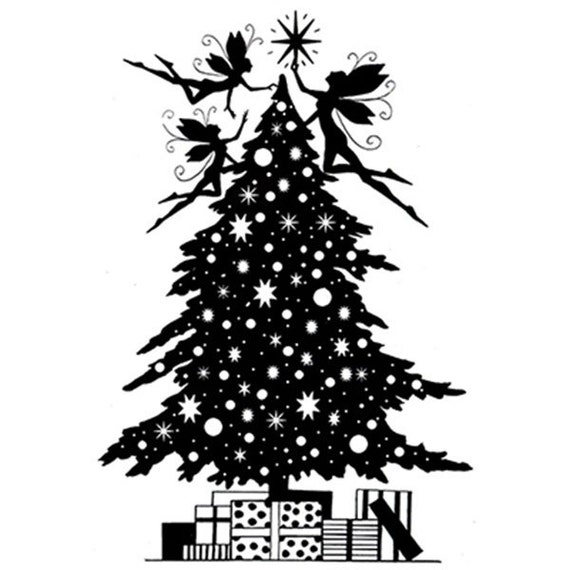 Lavinia Stamps Christmas Eve - Christmas Tree Stamp - Clear Cling Stamp - Tree Cling Stamp - Christmas Stamp - Christmas Silhouette - 12-079
