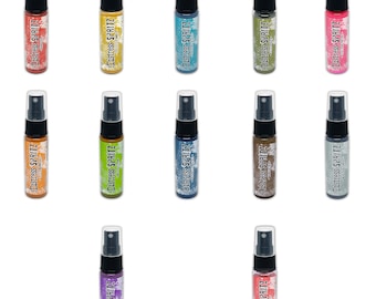 Tim Holtz Distress Spritz Spray - Fine Mist Spray- Shimmer Spray - Vibrant Ink Spray - Luminous Spray - Pearlized Pigment - Clear Fluid Base
