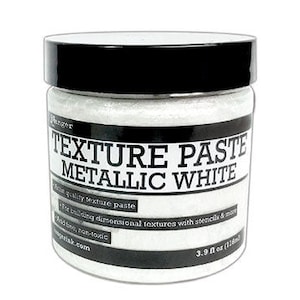 Prima Marketing Metallic White Texture Paste - Texture Paste - Dimensional Texture Paste - Ranger Texture Paste - Metallic Paste - 17-487