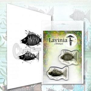 Lavinia Stamps Fish Set - Fairy Stamp - Clear Cling Stamp - Fish Stamp - Lavinia Fish Set Stamp - Ocean Stamp - Marine Fish Set - 12-468