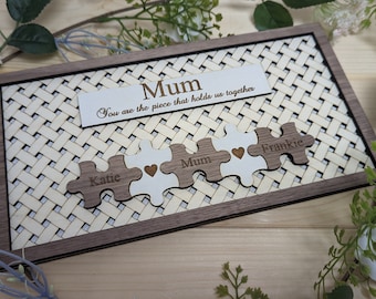 Personalised Mothers Day Gift, Mothers Day Gift for Mum, You are the piece that holds us together puzzle plaque, Mum, Mummy, Nan, Nanny, Mom