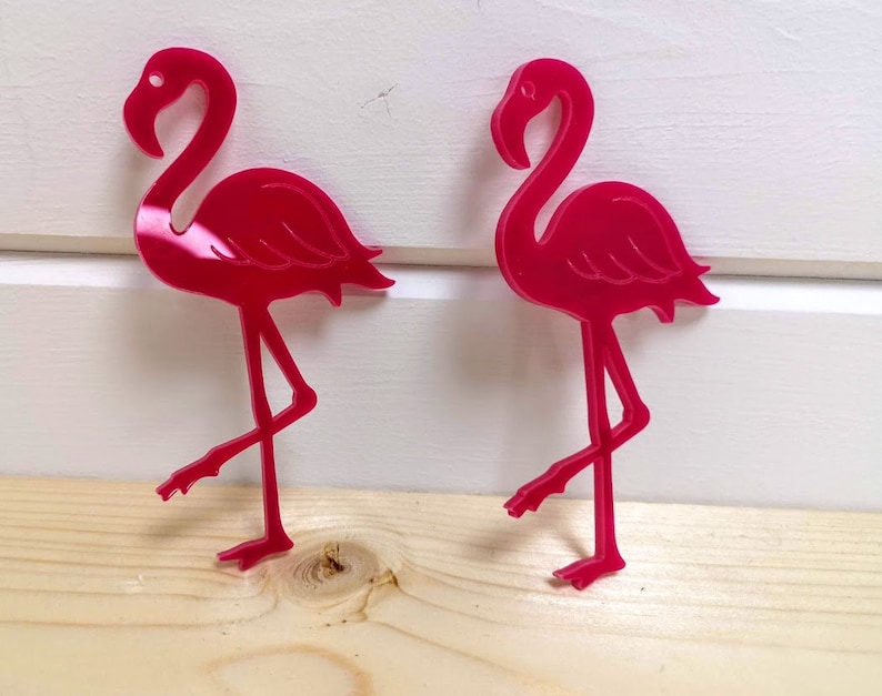 Wooden and Acrylic Flamingo Shapes in a range of sizes, Ideal for crafting image 1