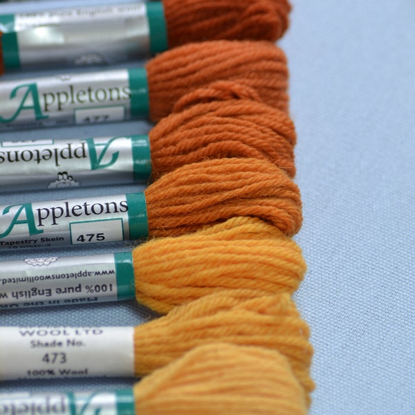 470 Autumn Yellow Range Appletons Wool Crewel & Tapestry