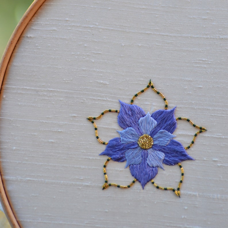 Silk  gold rose embroidery kit  etsy