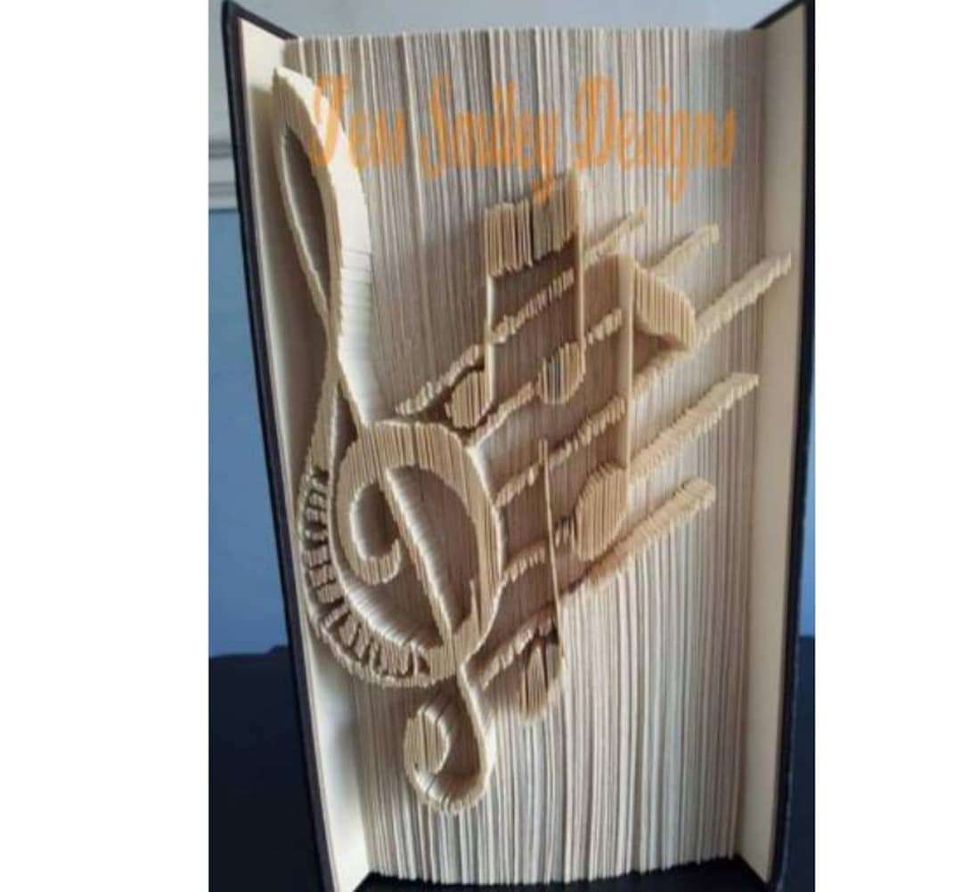 Music Cleft Keyboard Notes Book Folding Pattern Book Fold Musician Gift ...