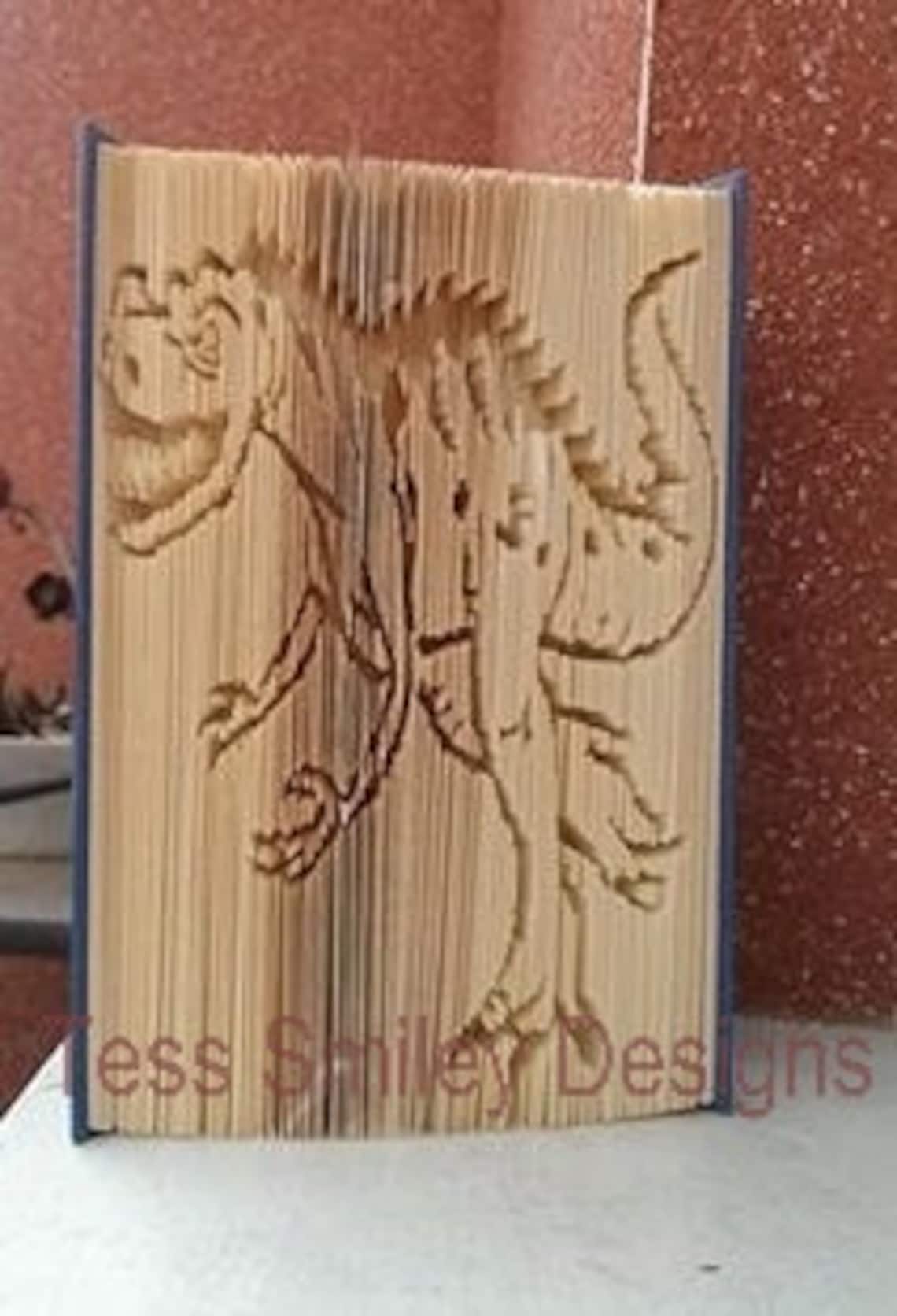 Roaring Trex Dino Book Folding Pattern Dinosaur Bookart Ideal - Etsy UK