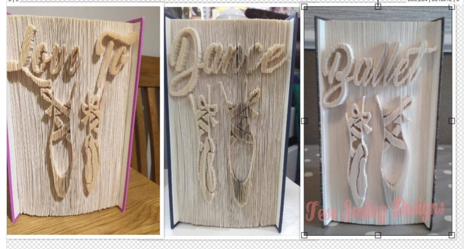 love to dance ballet shoes 3 book folding patterns bundle idea gift bookart