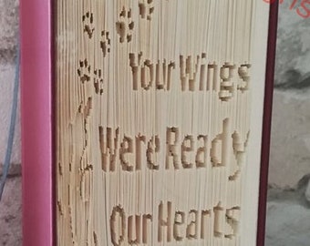 wings were ready my heart was not paws dog cat fur baby book folding pattern memorial rainbow bridge book fold bookart dog cat animal pet