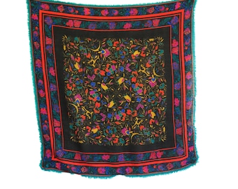 ヴィンテージフローラルシルクスカーフ - WENSLI PHOENIX 25 x 25