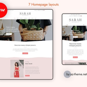 Sarah WordPress Theme WordPress Blog Template, WordPress Portfolio Theme, Blog Theme, Responsive WordPress, WordPress Website image 3