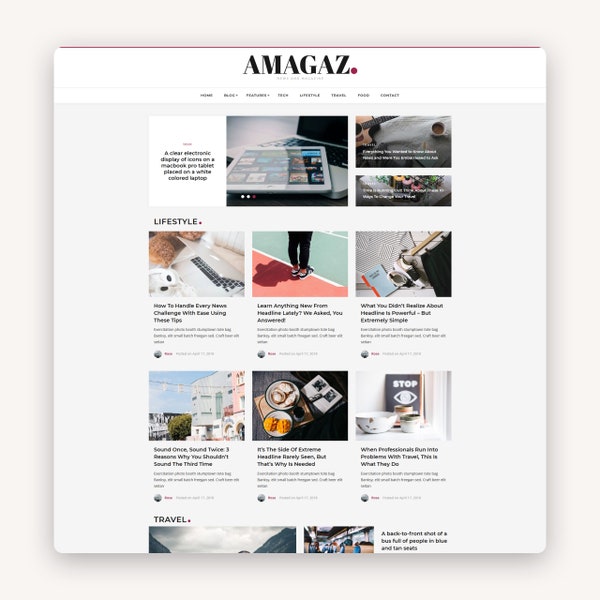 Amagaz WordPress Theme - Modern WordPress Website - WordPress Template - Newspaper, Blog, Magazine WordPress Theme