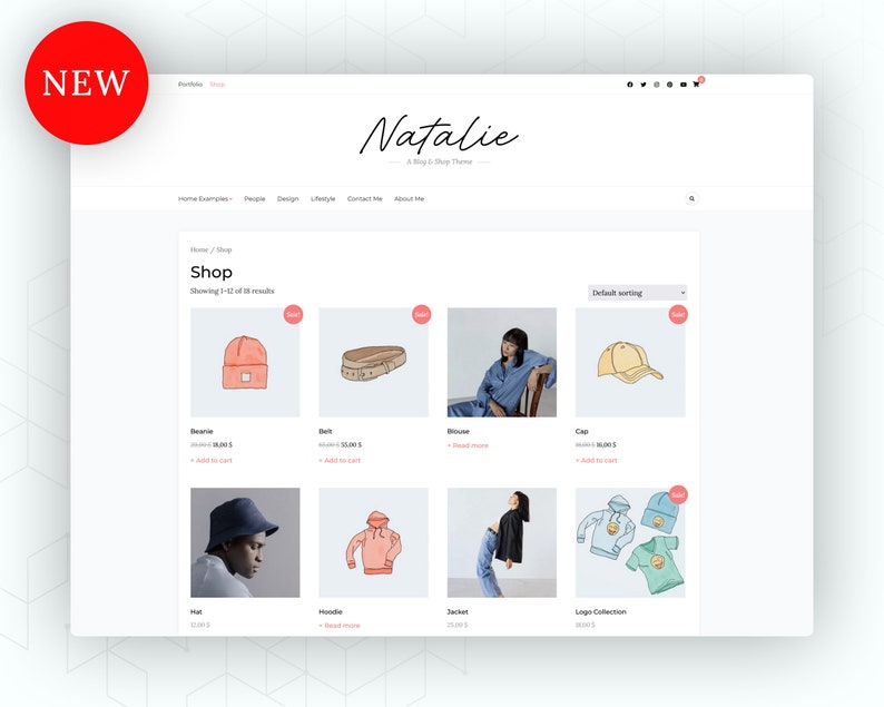 Natalie WordPress Theme Blog Theme , Premade Templates, Website Theme, Pretty Template image 2