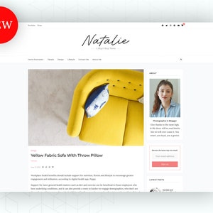 Natalie WordPress Theme Blog Theme , Premade Templates, Website Theme, Pretty Template image 4
