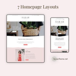 Sarah WordPress Theme - WordPress Blog Template, WordPress Portfolio Theme, Blog Theme, Responsive WordPress, WordPress Website