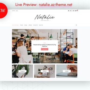 Natalie WordPress Theme Blog Theme , Premade Templates, Website Theme, Pretty Template image 1
