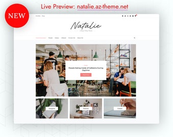 Natalie WordPress Theme | Blog Theme, Vorgefertigte Templates, Website Theme, Hübsches Template