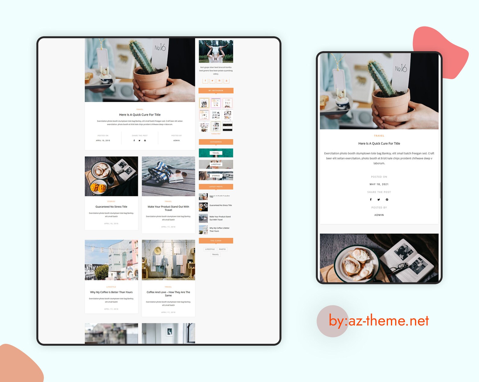 Vinyl Wordpress Theme Personal Wordpress Blog Theme Fast and Easy to
