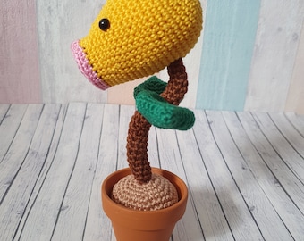 Pokemon Amigurumi Knofensa Bellsprout mit Topf crochet doll home decor plant cute gift idea