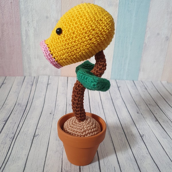 Pokemon Amigurumi Knofensa Bellsprout mit Topf crochet doll home decor plant cute gift idea