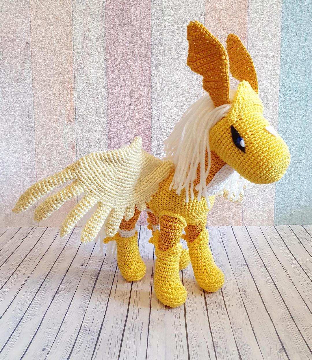 Digimon Amigurumi Pegasusmon Plush Crochet Digimon Plush Home Decor ...
