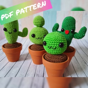 Crochet Pattern Amigurumi Crochet Pattern Cactus 2 Styles stuffed Toy (German and English)
