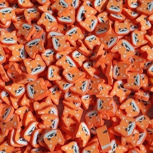 Intarsi in resina shaker Fette di Fimo cospargere decorazione arancione Volpe Kawaii Fox Kitsune slime 5g / 10g