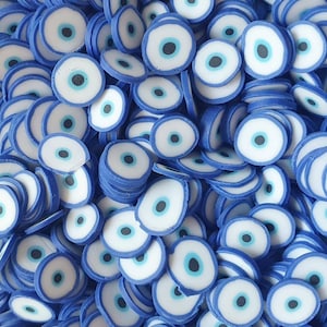 Resin Shaker Inlay Streusel Fimo Slices Sprinkle Nazar böser Blick Talisman blau rund 5g / 10g