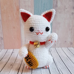 Amigurumi lucky cat waving cat Lucky Cat crochet crochet doll home decor