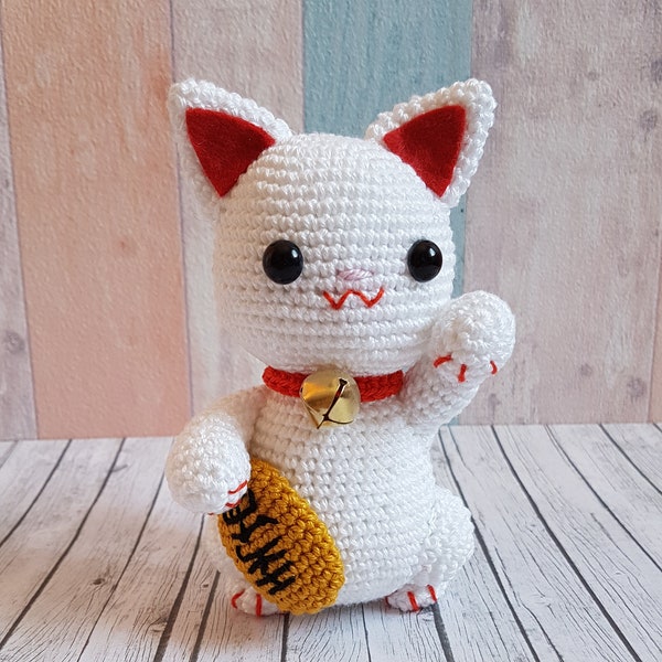 Amigurumi Glückskatze Winkekatze Lucky Cat häkeln crochet doll home decor