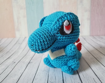 Pokemon Amigurumi Karnimani Totodile häkeln crochet doll home decor fanart fanmade collectables