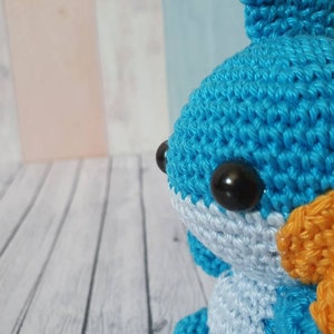 Pokemon Amigurumi Hydropi Mudkip crochet doll handmade deco collect fanart fanmade image 4