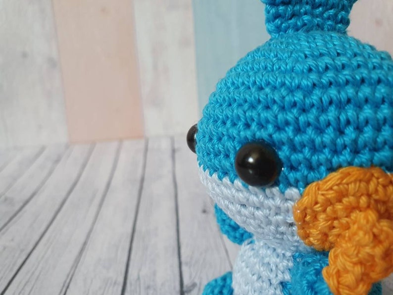 Pokemon Amigurumi Hydropi Mudkip crochet doll handmade deco collect fanart fanmade image 4