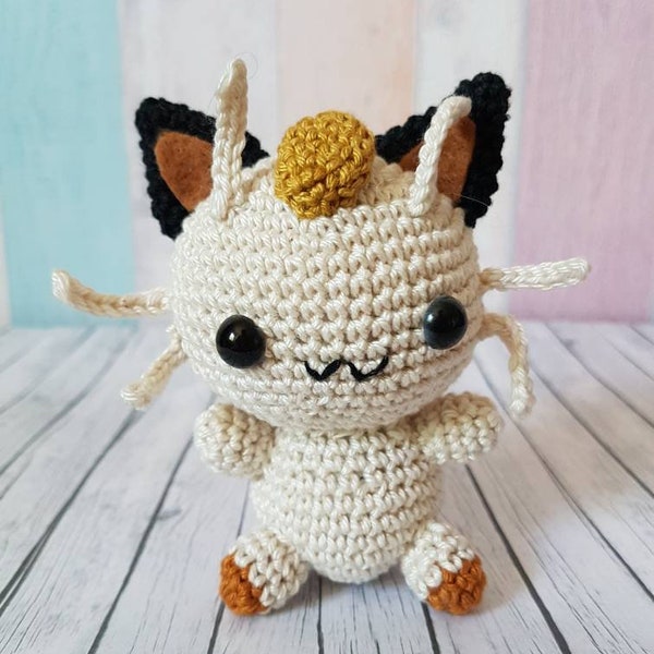 Pokemon Amigurumi Mauzi Meowth crochet doll häkeln Deko