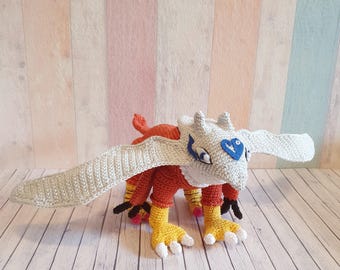 Digimon Amigurumi Halsemon crochet doll kawaii Plush Digimon Tamers home decor collect fanart fanmade adorable Figure
