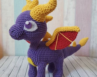 Spyro Amigurumi Drache Dragon crochet doll home Deko