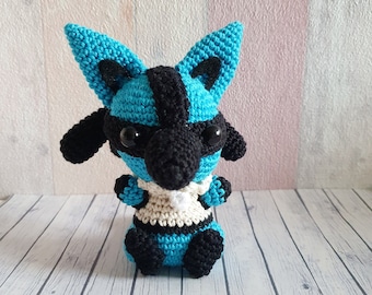 Pokemon Amigurumi Lucario  crochet doll häkeln Deko