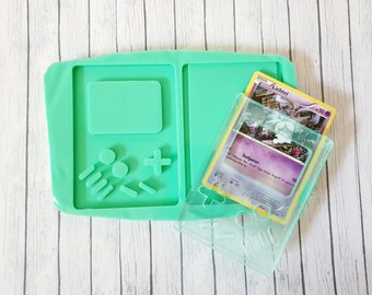 Silicone mold Resin Gameboy Shaker for trading cards with slot for changing the cards! silicon mold mould