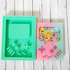 Résine silicone Shaker moule brillant Gameboy carte Pokemon forme cartes à collectionner porte-clés résine époxy brillant
