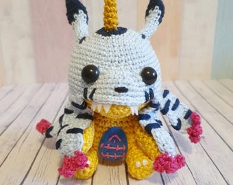 Digimon Amigurumi Gabumon, Gabumon Plush, Digimon Adventures Mecherndise, Crochet Doll, Decoration, Kawaii Decoration, Cute Gift Idea
