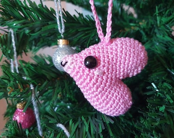 Crochet Pokemon Christmas Tree Ornament Luvdisk small– Geeky Holiday Decor, Pokemon Inspired Gift, Unique Xmas Decoration, Christbaumschmuck