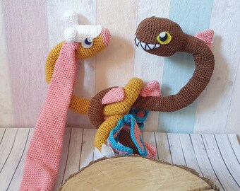 Pokemon Infinite Fusion Amigurumi Milotic x Girafarig crochet doll crochet decoration fanart fanmade collectables