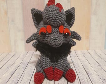 Pokemon Amigurumi Zorua Plush Crochet Doll Cute Kawaii Decoration